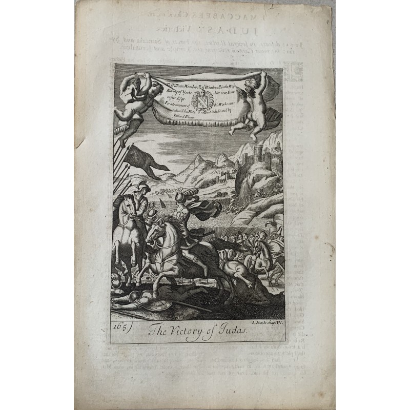 Bible. La Victoire de Judas. Gravure du XVIIe siècle d'après un dessin de Freman.