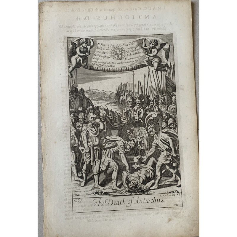 Bibbia. Morte di Antioco. Incisione del XVII secolo.