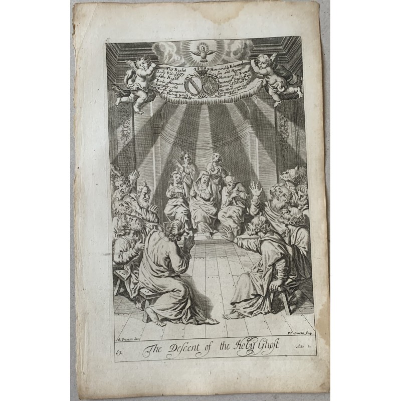 Bible. La Descente du Saint-Esprit, gravée par P. P. Bouche, XVIIe siècle