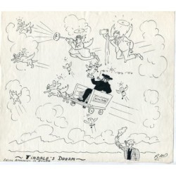 Dessin humoristique signé des initiales RW