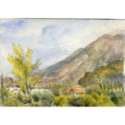 Landschaft. Aquarell der englischen Schule des 19. Jahrhunderts.