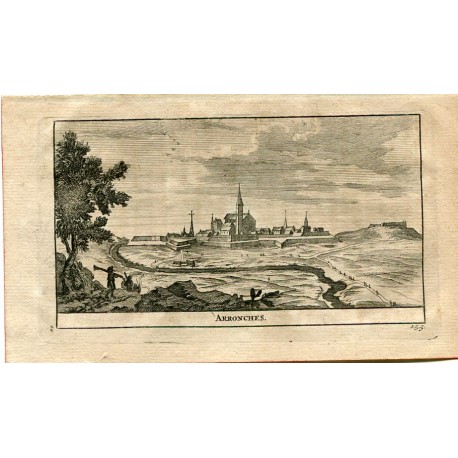 Portugal. Arronches, grabado 1715 por Alvarez de Colmenar.