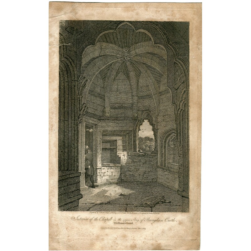 Inghilterra. Cumbria. Interno della cappella al piano superiore del castello di Broughan.