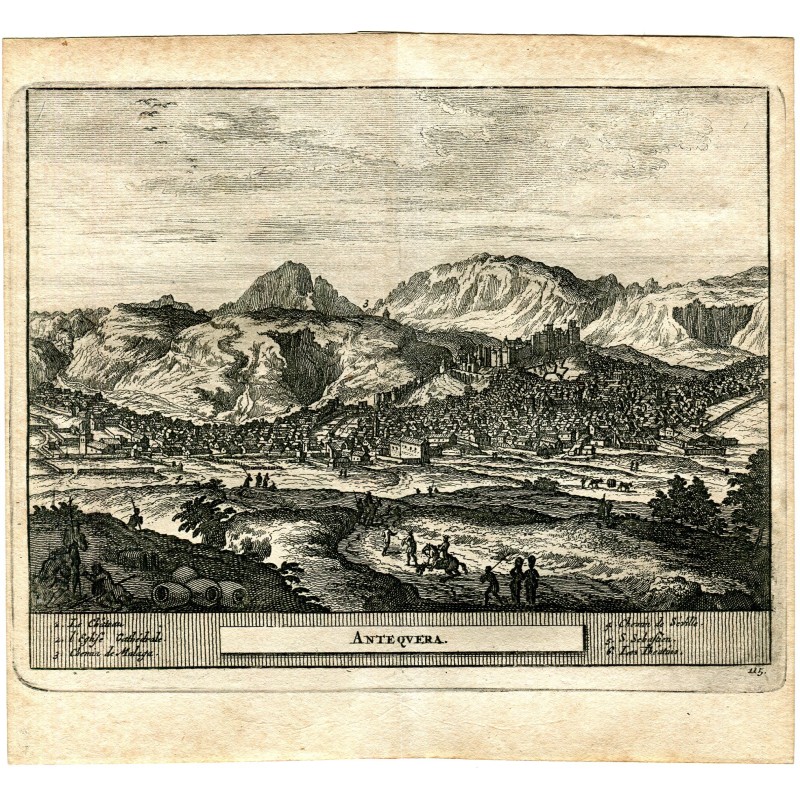 Málaga. Antequera. 1715. Kupferstich von Peter Vander Aa