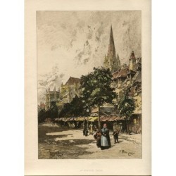 Église Saint-Pierre de Caen (France). Gravure ancienne.