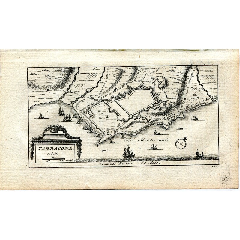 Tarragona, incisione del 1715 di Pieter Vander Aa, pseudonimo di Alvarez de Colmenar.