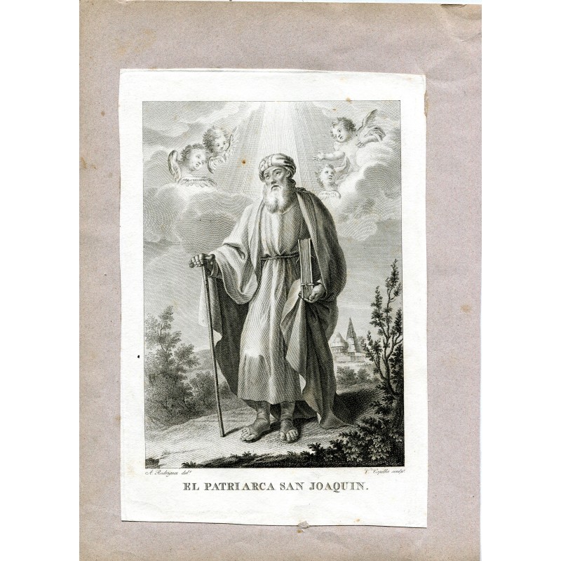 The Patriarch Saint Joachim, engraved by Vicente Capilla from a drawing by A. Rodriguez