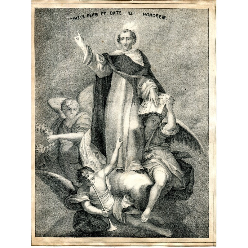 Lithographie von San Vicente Ferrer, erfunden und gezeichnet von Vicente López