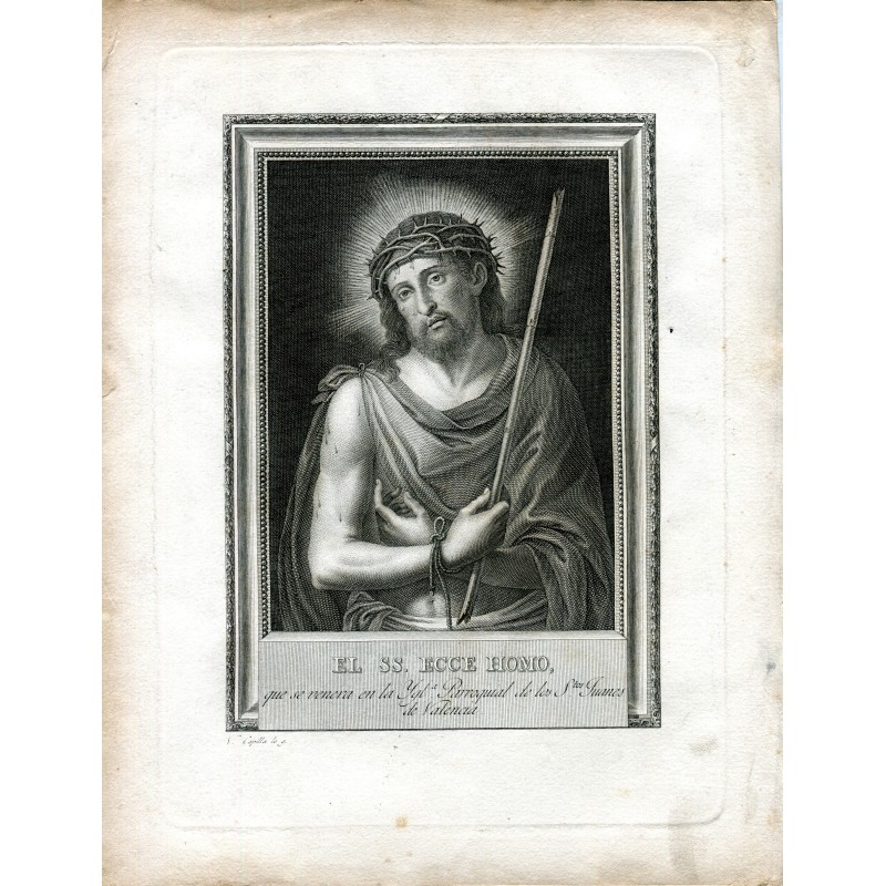 Le SS. Ecce Homo, incisa da Vicente Capilla dall'opera di Juan de Juanes