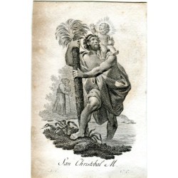 Saint Christophe gravé par Vicente Chapel d'après un dessin de Vicente Lopez