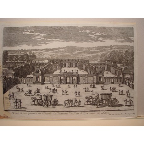«Veue et perspective de l´Entree du Chateau Neuf de St. Gremain en Laye» Dib. Y grabó Pierre Aveline (París,1656-1722)»