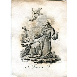 San Francesco d'Assisi, inciso da Vicente Capilla. Disegno di Vicente López.