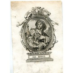 Saint Roch engraved by Francisco Jordán
