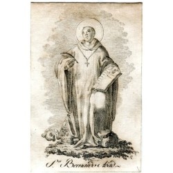 Saint Bernard Abbot, 18th century engraving, signed with initials