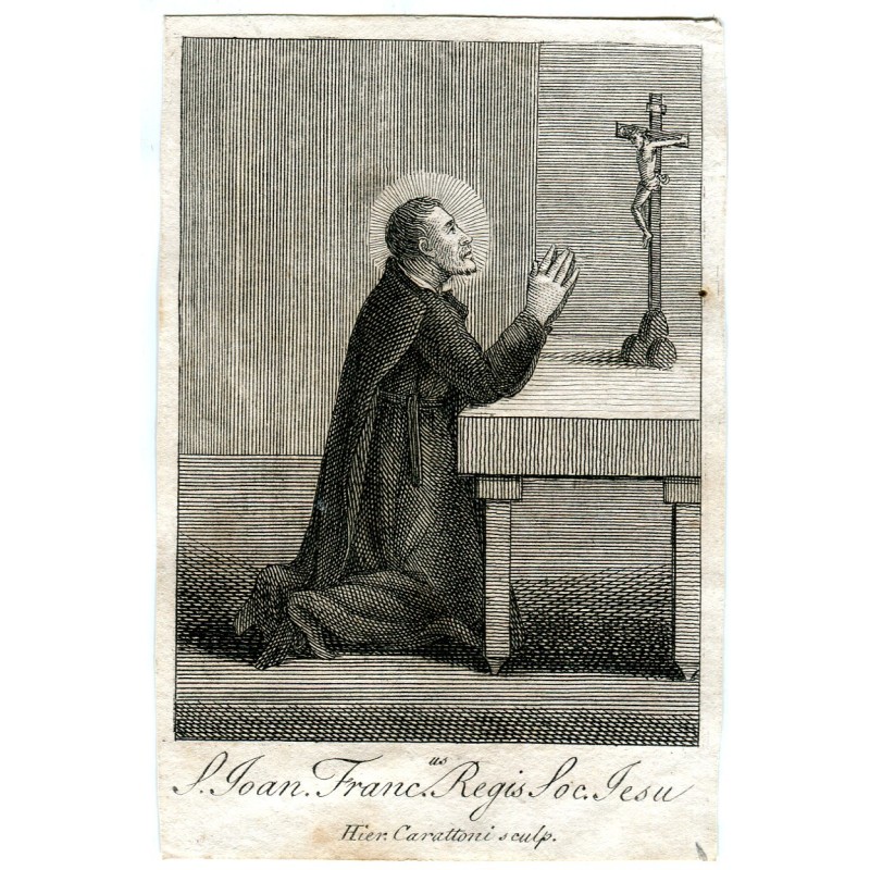 Saint Joan Fra' Regis, Jesuit. Engraving by Hier Carattoni
