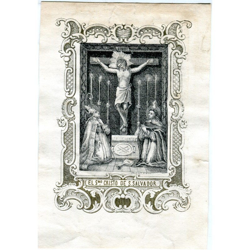 Lithograph of The Most Holy Christ of San Salvador by P. Martí