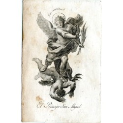 Prince Saint Michel gravé par Vicente Capilla, signé des initiales.