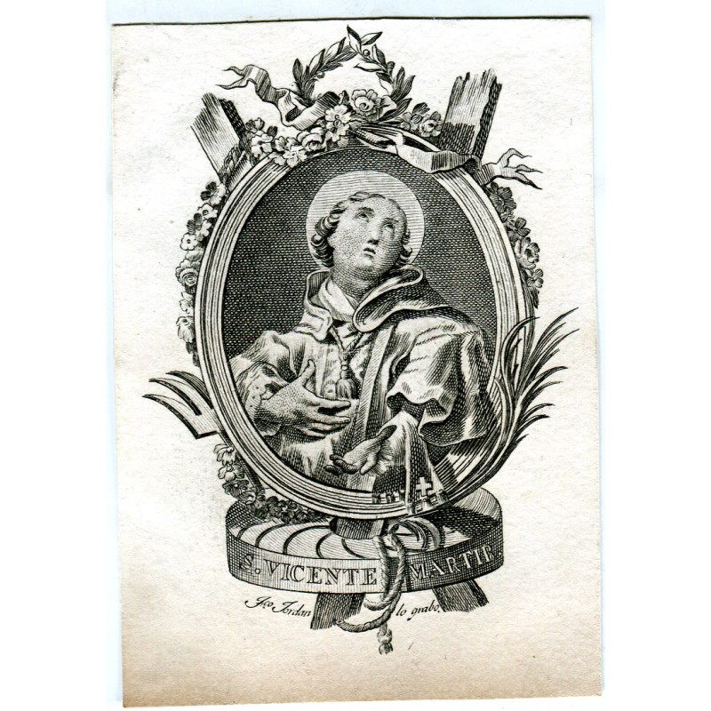 Saint Vincent Martyr engraved by Francisco Jordán