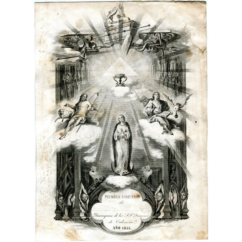 Erstkommunion in der Pfarrei SS de los Juanes in Valencia, 1854