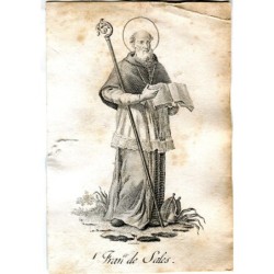 Der Heilige Franz von Sales gestochen von Vicente Capilla, signiert.