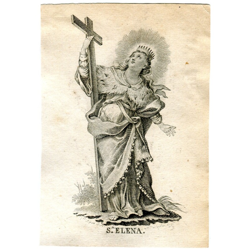 Sainte-Hélène gravée par Francisco Jordán d'après un dessin de Vicente Lopez.
