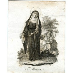 Saint Monica engraved by Vicente Capilla from a drawing by A. Rodriguez.