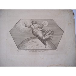 Fecit duo luminary magna et posuit in firmament engraved by Cesar Fantetti (Fantectus) Jacobus de Rubeis