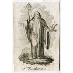 Saint Scholastica engraved by Francisco Rodriguez