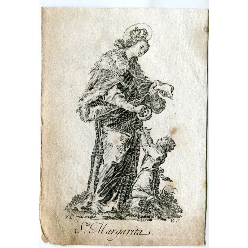 Santa Margherita incisa da Vicente Capilla da un disegno di Vicente Lopez.