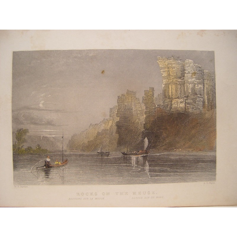 France. Rochers sur la Meuse. Dessin de William Henry Bartlett (1809-1854). Gravé par Albert Henry Payne (1812-1902).