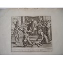 El juicio de Salomón grabado por Petrus de Aquila siglo XVII Jacobus de Rubeis Roma