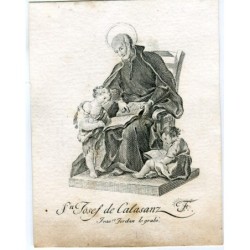 Saint Joseph of Calasanz engraved by Francisco Jordán