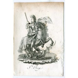Saint Georges gravé par Vicente Capilla, dessinateur signé des initiales EC