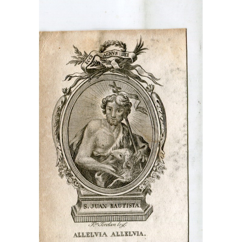 Saint Jean Baptiste gravé par Francisco Jordán.