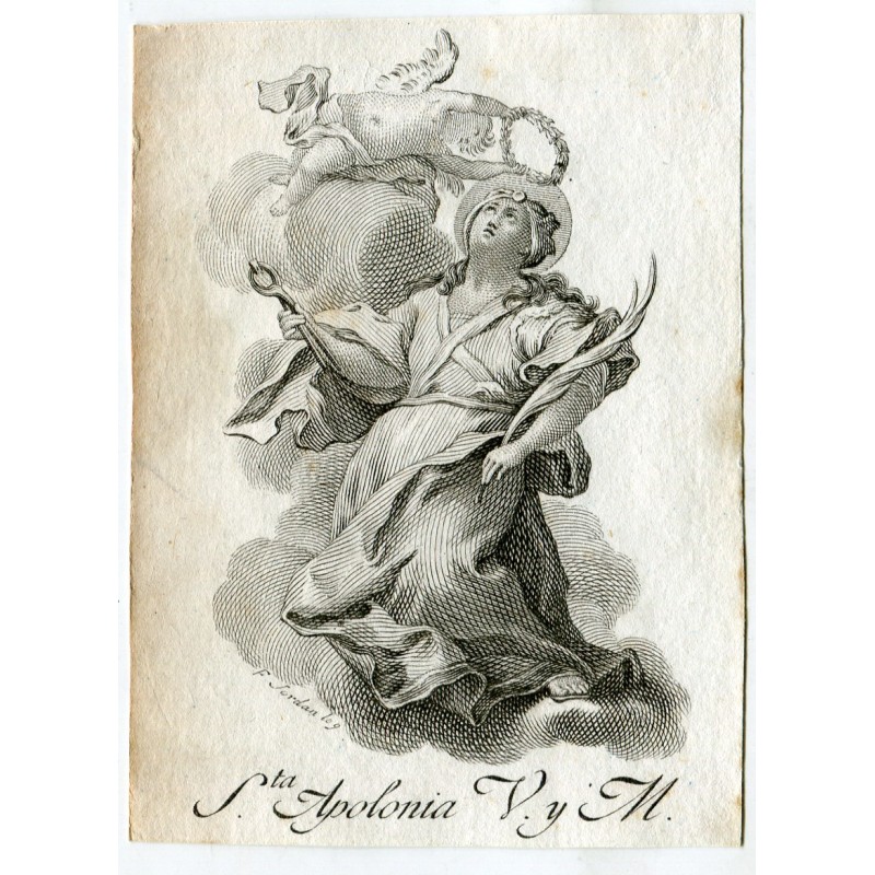 Heilige Apollonia gestochen von Francisco Jordán