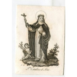 Saint Catherine of Siena, engraved by Vicente Capilla, drawn by A. Rodriguez.