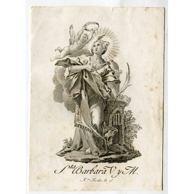 Sainte Barbe gravée par Francisco Jordan