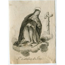 Saint Catherine of Siena, engraved by Vicente Capilla, drawn by A. Crua