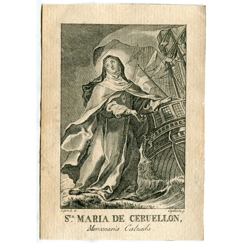 Santa Maria de Cervellón, gravée par Capilla d'après un dessin de V. Lopez
