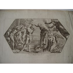 Venit Jesus Nazareth et Batptizatus est a Iohanne in Iordane gravure de Petrus Aquila