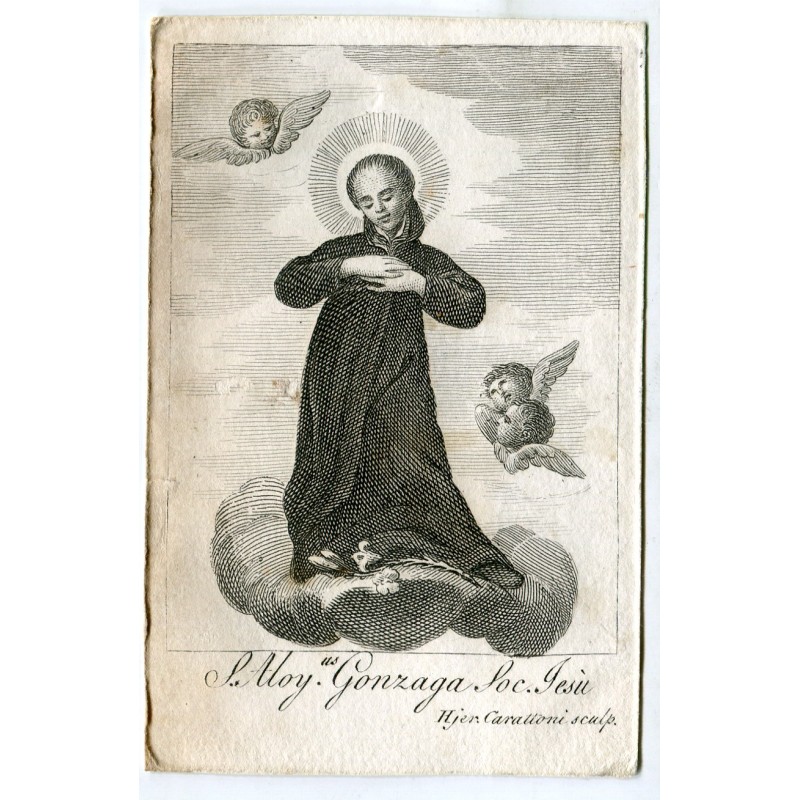 Saint Louis de Gonzague, Sic. Jésus, gravé par Hier Carattoni, XVIIIe siècle