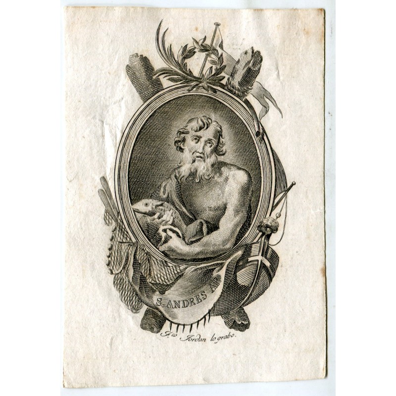 San Andrés ap. Gravé par Francisco Jordán (Valencien, XVIIIe siècle)