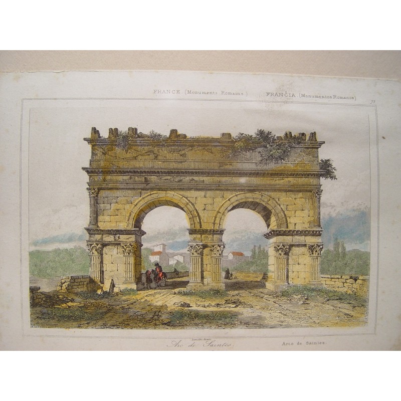 Francia. Arco di Santi. Incisione di Augustin François Lemaitre (Parigi, 1797-1870).