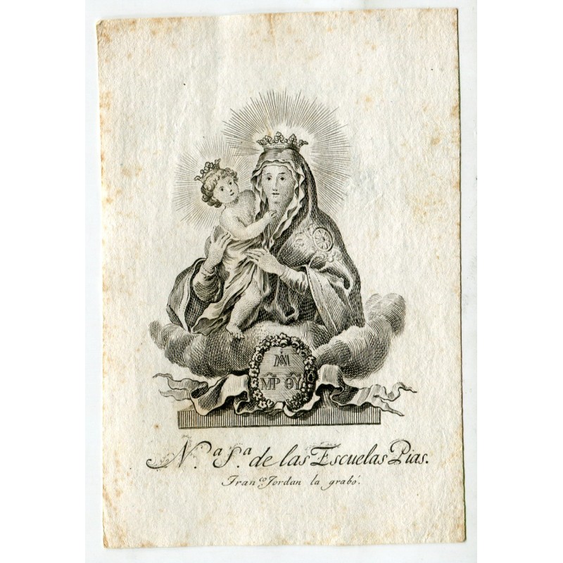 Our Lady of the Pious Schools, engraved by Francisco Jordán.