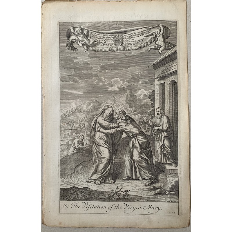 Bibel. Mariä Heimsuchung. Kupferstich von Van Hove