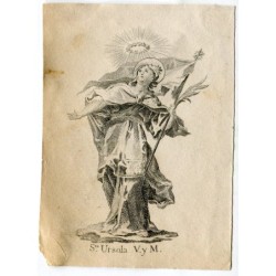 Saint Ursula, virgin and martyr, 18th century engraving