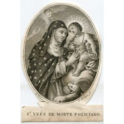 St. Agnes of Monte Policiano, engraved by F. Jordan after a drawing by A. Rodriguez