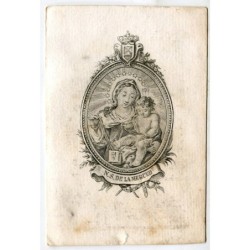 Gravure du XVIIIe siècle de la Vierge de la Miséricorde