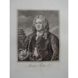 Martin Folkes grabado mezzotinta por William Hogarth