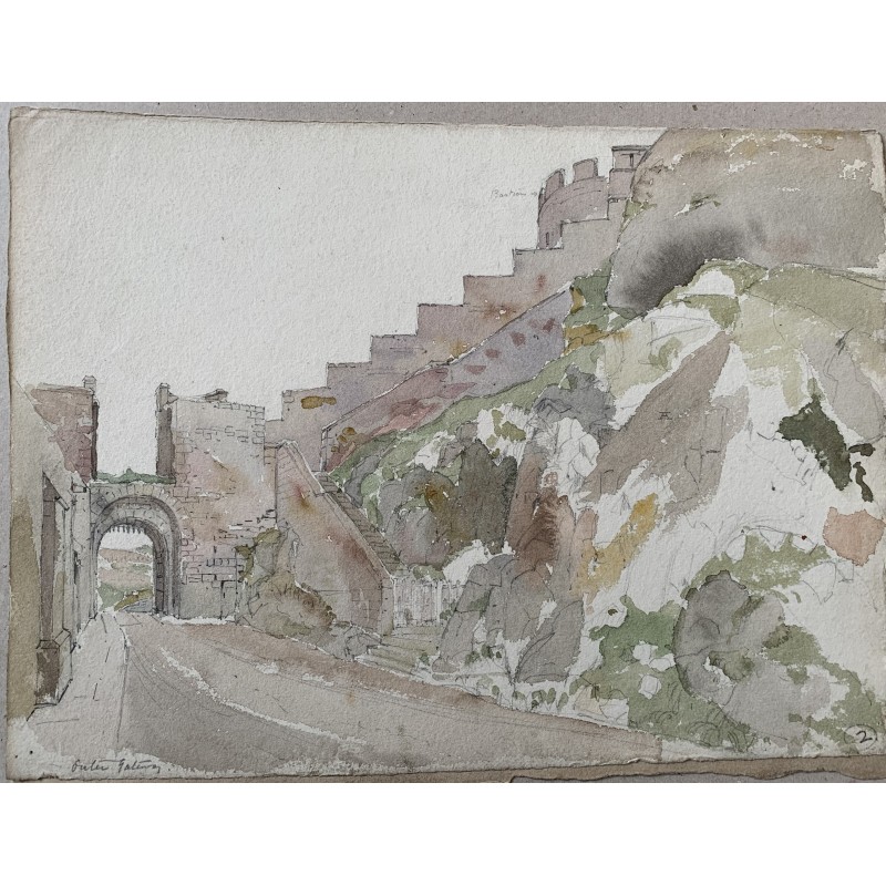 Aquarell von Bamburgh Castle in Northcumberland